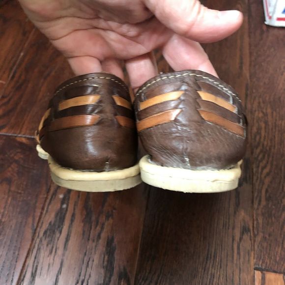 Vintage Mercy Huarache Brown Leather Woven Shoes - Picture 4 of 6